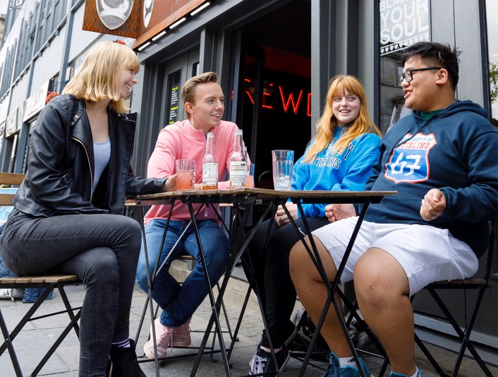 Students in Stirling city centre