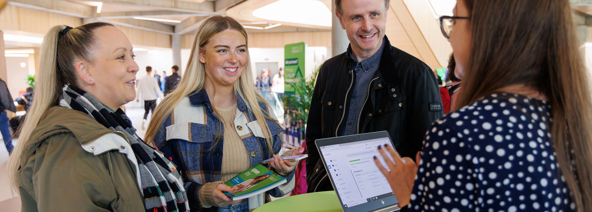 A family at University of Stirling open day