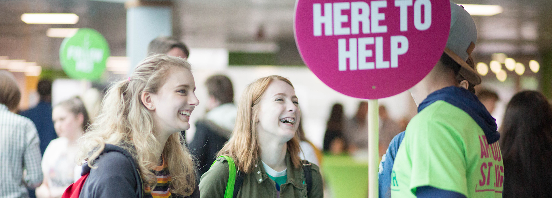 Two students at open day