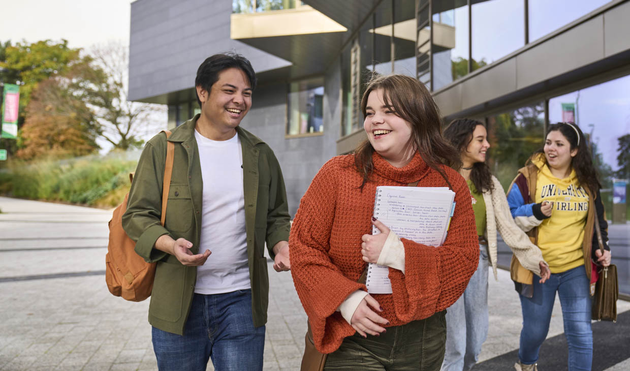 students outside campus central