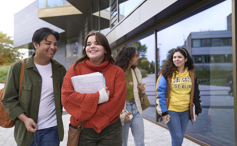 Students outside campus central