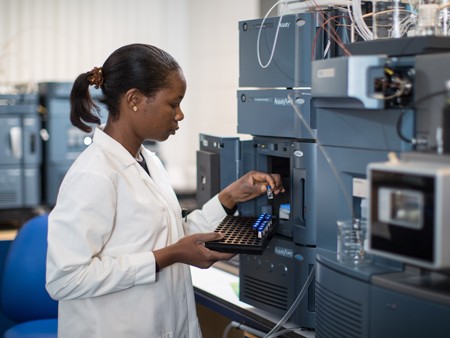 Researcher in lab