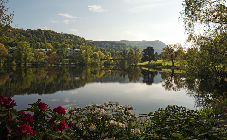 View of Dumyat behind Airthrey Loch