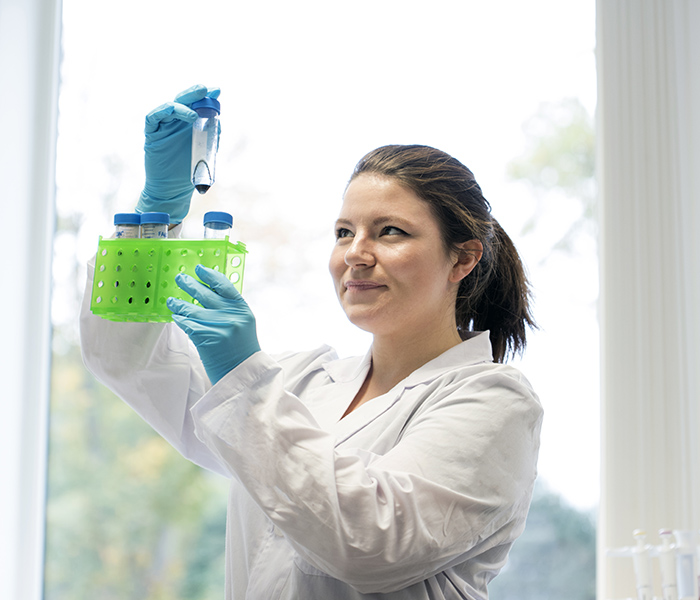 Charlotte Curtis in a laboratory