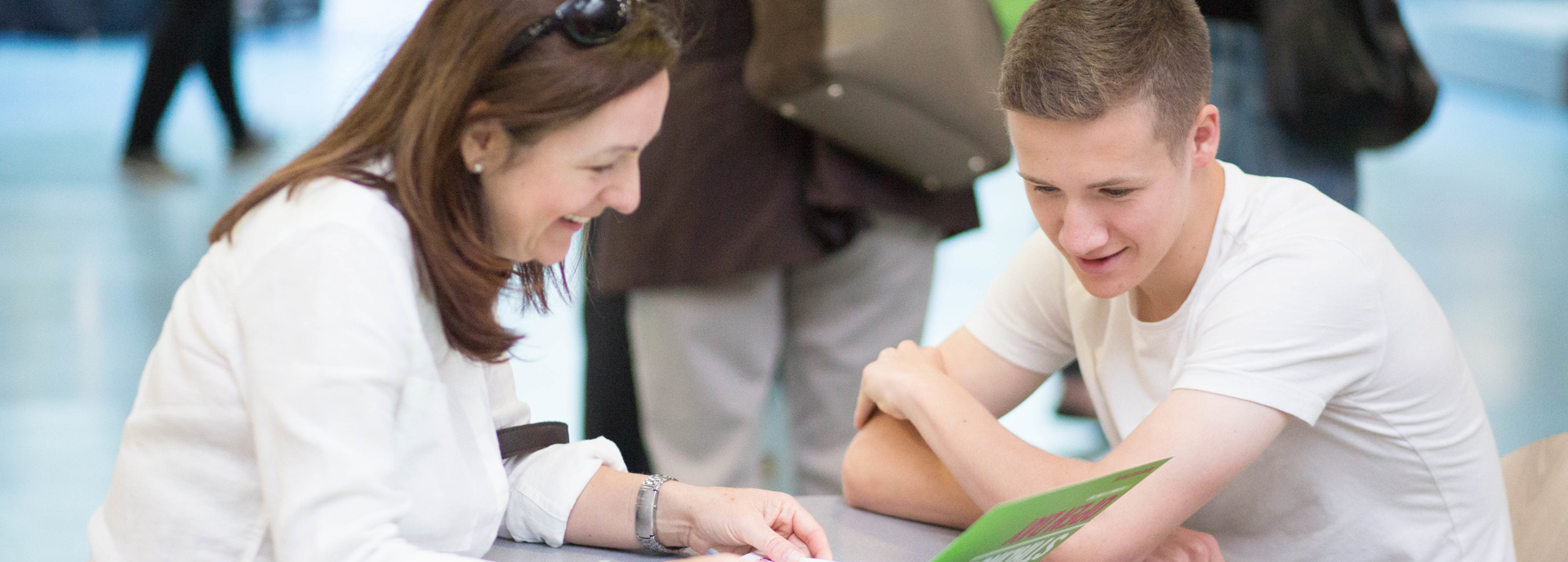 student at open day