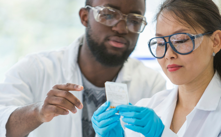 research students in lab