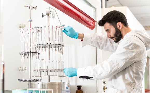 Aquaculture student in lab