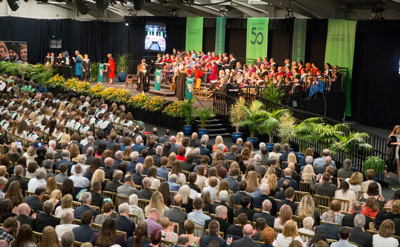 Audience watch graduation ceremony