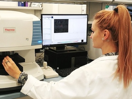 woman in lab