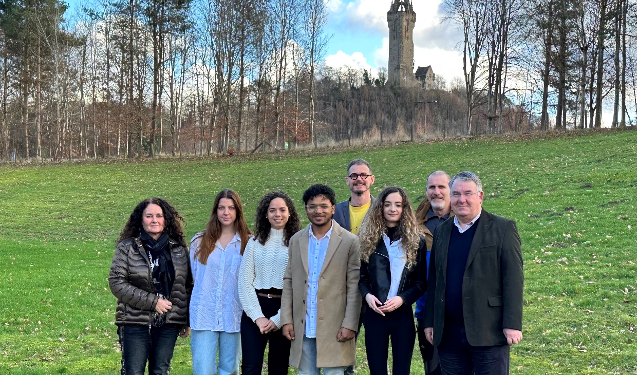 Staff and students on campus