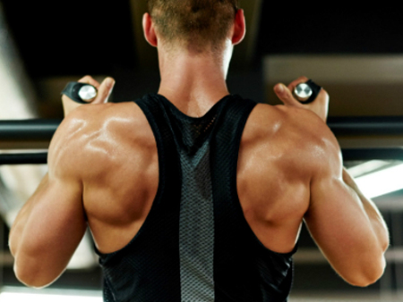 man working out back muscle