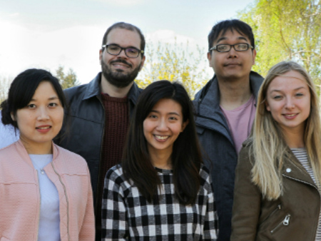 Dr Vander Viana (fourth from left) pictured alongside education students (L-R): Nguyen Duong Anh Minh, Stuart Milne, Yingying Wu, Puntavalee Svavasu, Peerapat Singlong, Bo Josefina Elisabeth Goldsmits and Marta Di Pierro