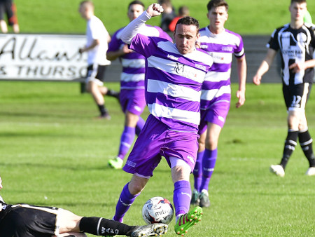 David O'Brien scoring a goal against Wick Academy