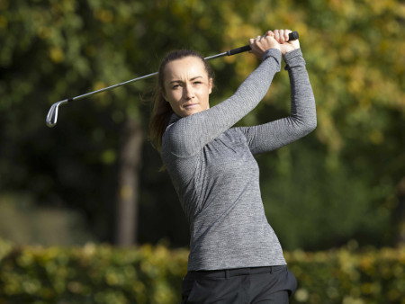 Hazel MacGarvie playing golf