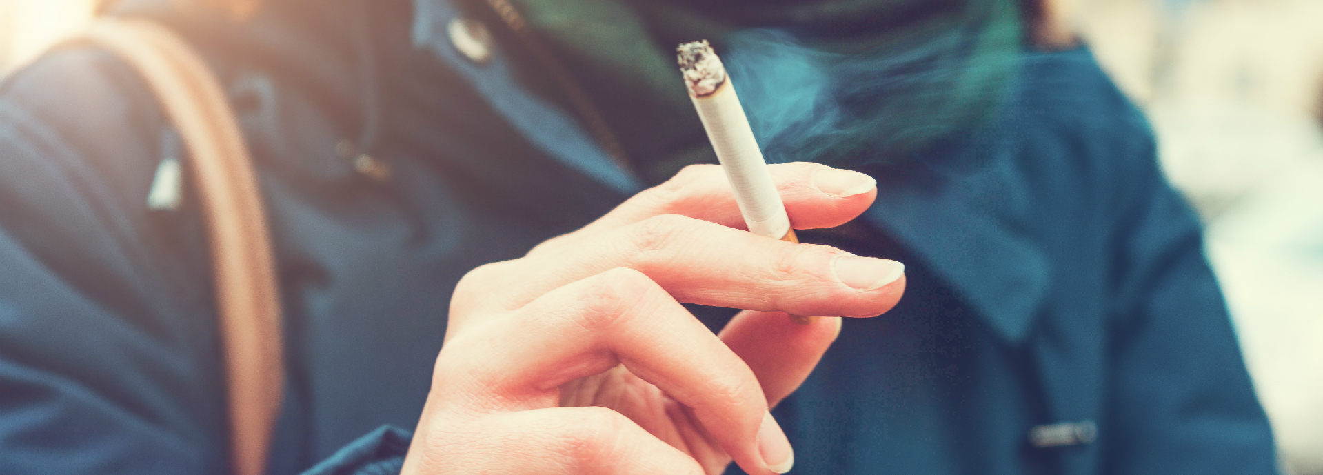 Woman smoking cigarette