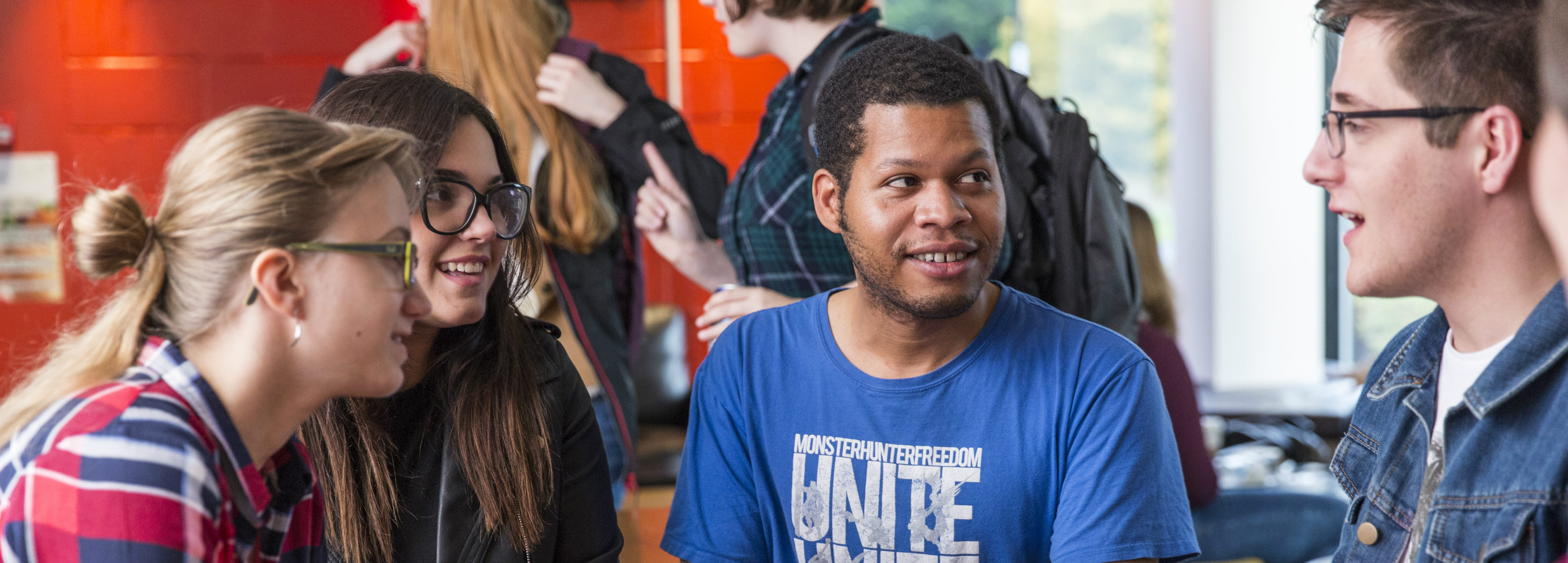 Students drinking coffee