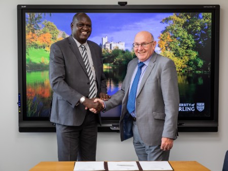 Professor Isaac Sanga Kosgey, Vice Chancellor, Deputy Principal, University of Stirling of Moi University and Professor Leigh Sparks