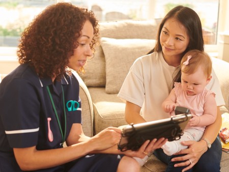 Health visitor visits family