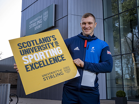 Scott Meenagh in front of sports centre