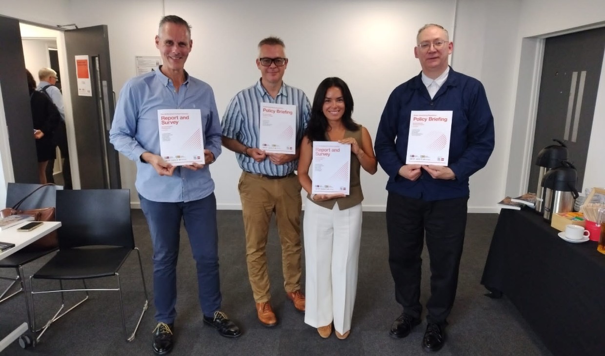 Left to Right _Andrew Canter, Global Chairman of the BCMA (Branded Content Marketing Association), Iain MacRury of the University of Stirling, Dr Sevil Yesiloglu of University of the Arts London (UAL) and Jonathan Hardy of UAL