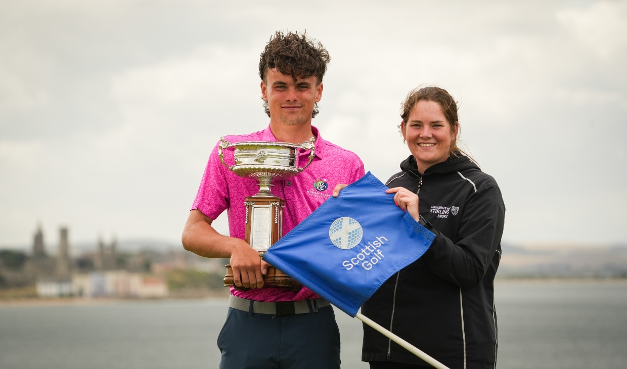 Alexander Farmer with Lorna McClymont - both are Scottish Amateur champions.