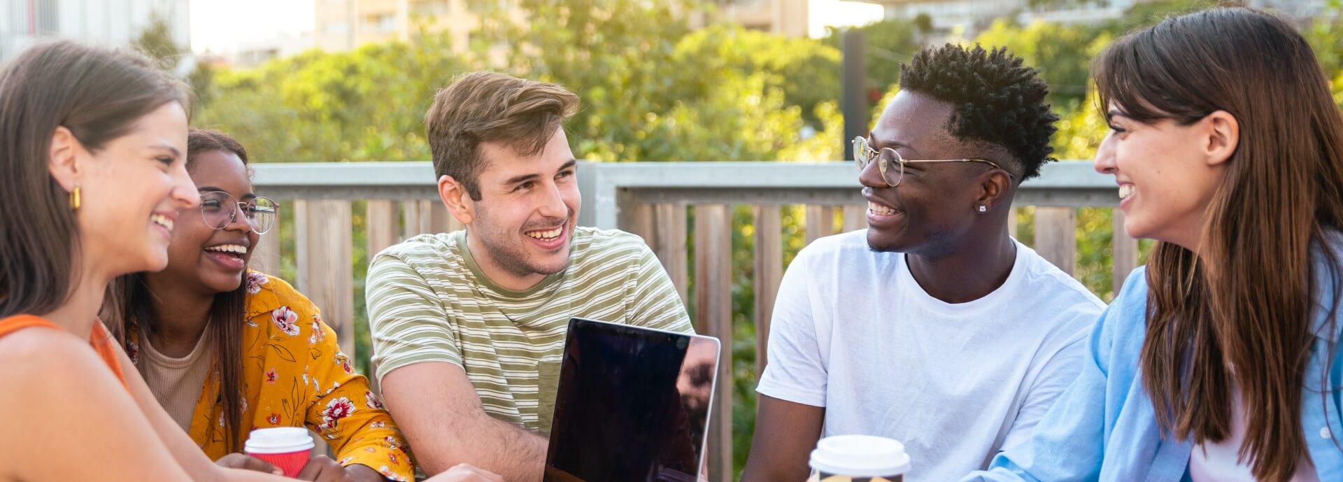 A group having a discussion