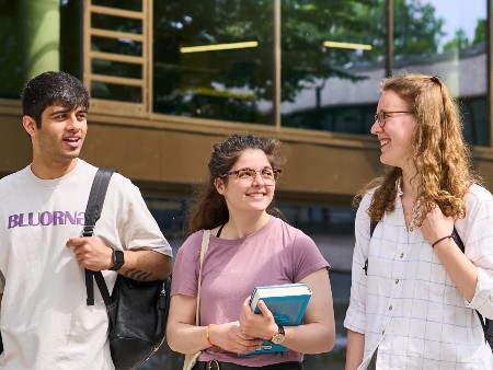 Students outside Campus Central