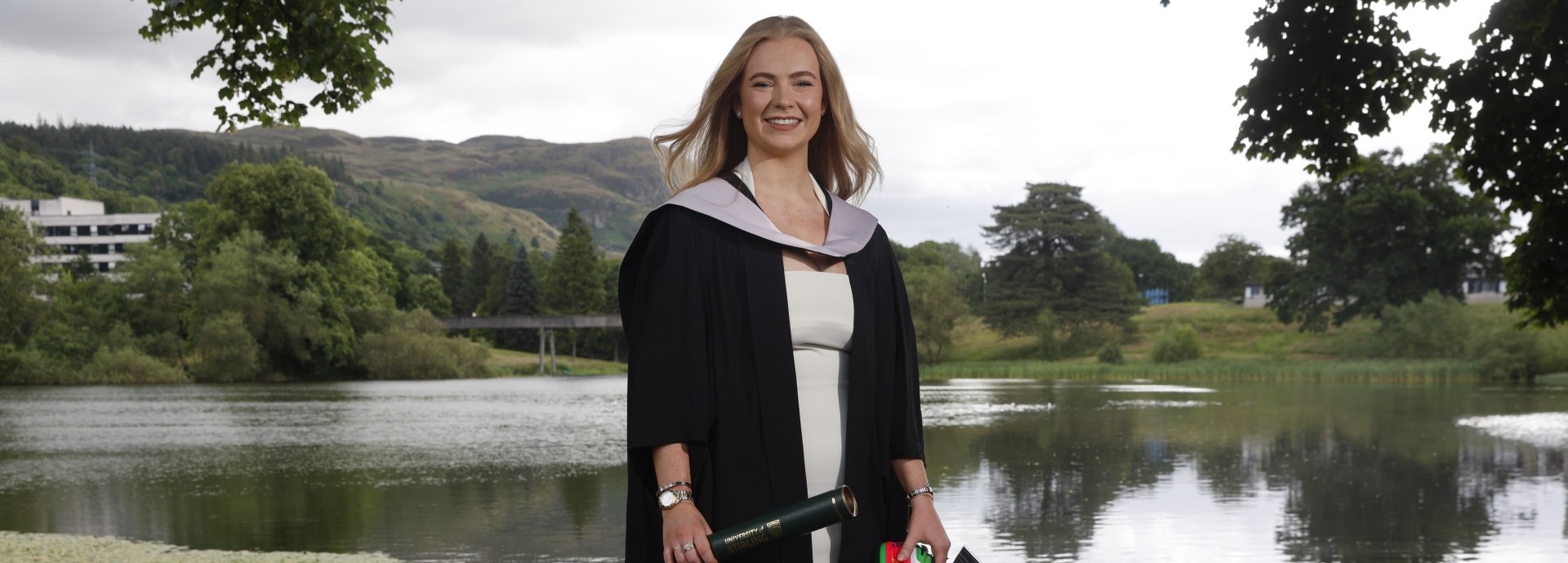 Motor racing star Logan Hannah celebrates her graduation.