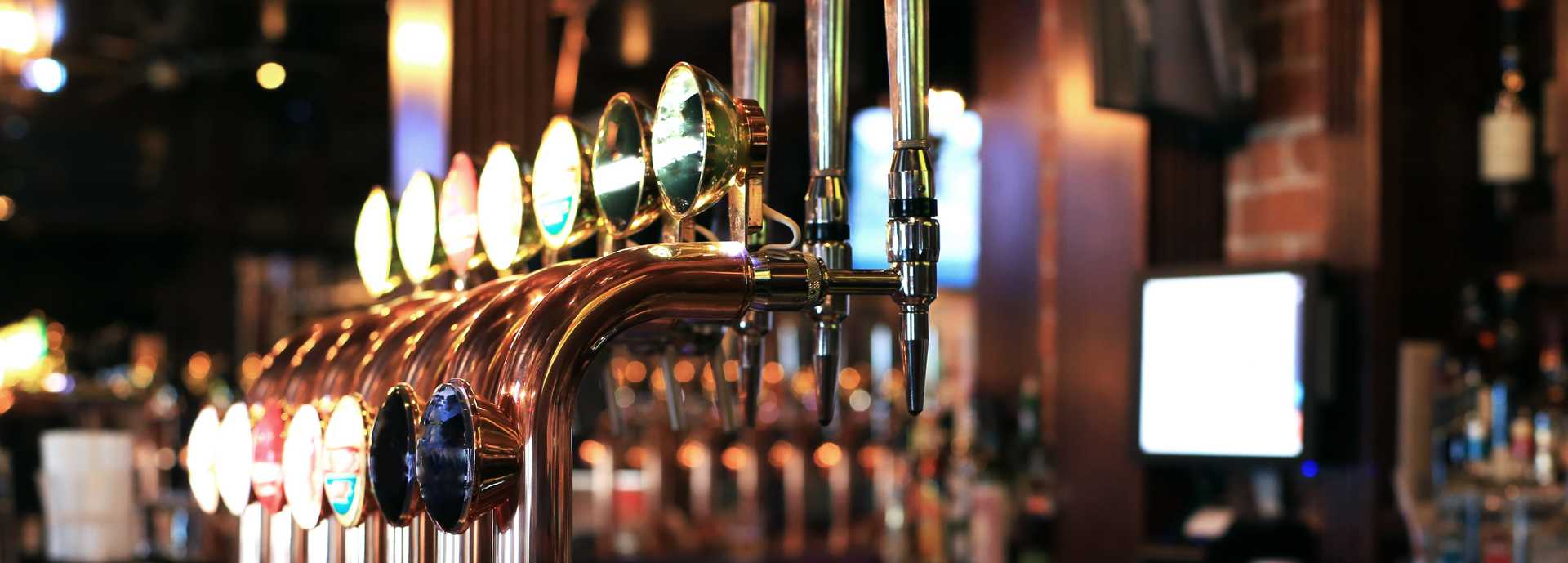 Beer taps in a pub