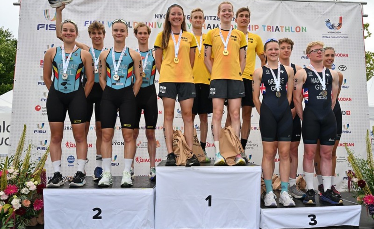 Millie Breese on the podium at the World University Championships.