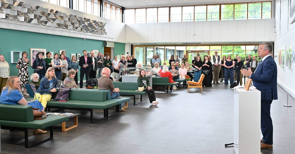 Keith Brown MSP speaks at Art Collection event.