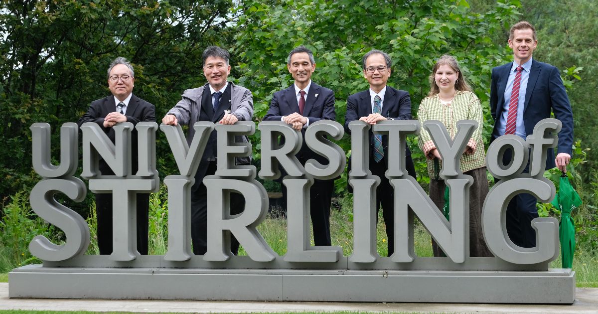 Representatives of the University of Stirling, Nagasaki University and the Japanese Consulate General in Edinburgh at the University of Stirling sign on campus
