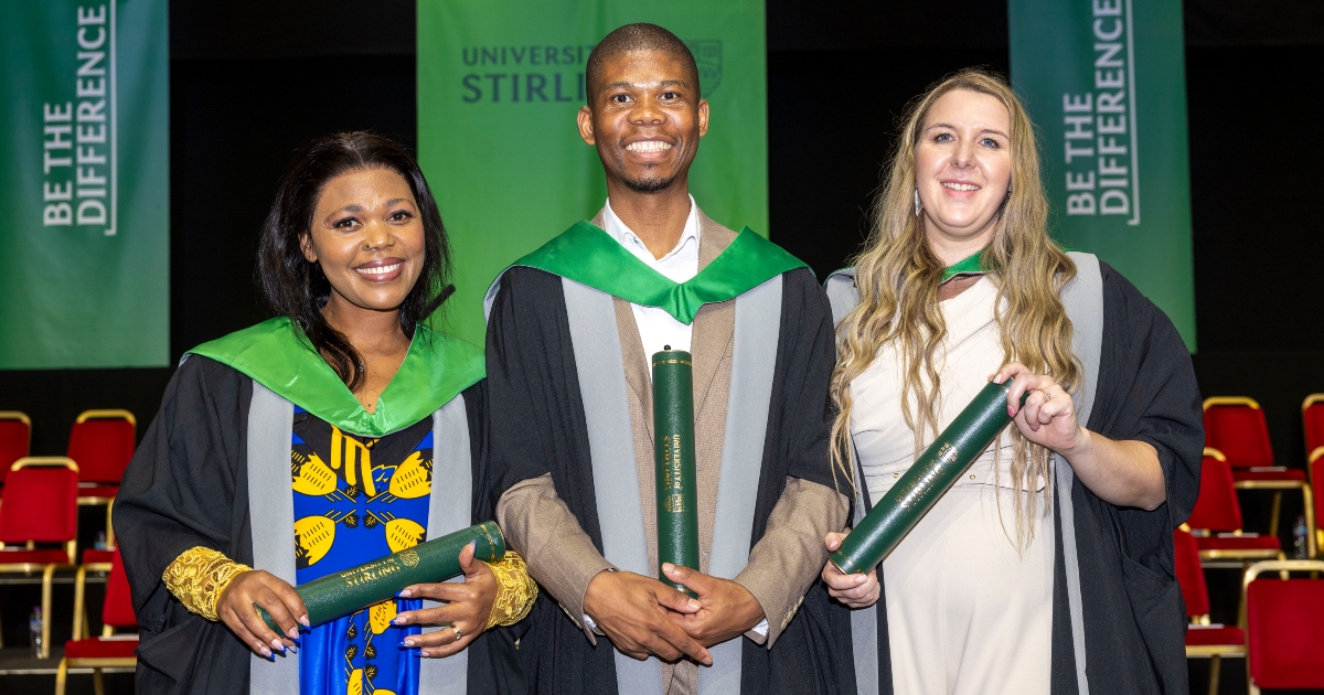 South African graduates (left to right): Zanele Nomatshila, Xolani Mbongozi, Xonné Muller.