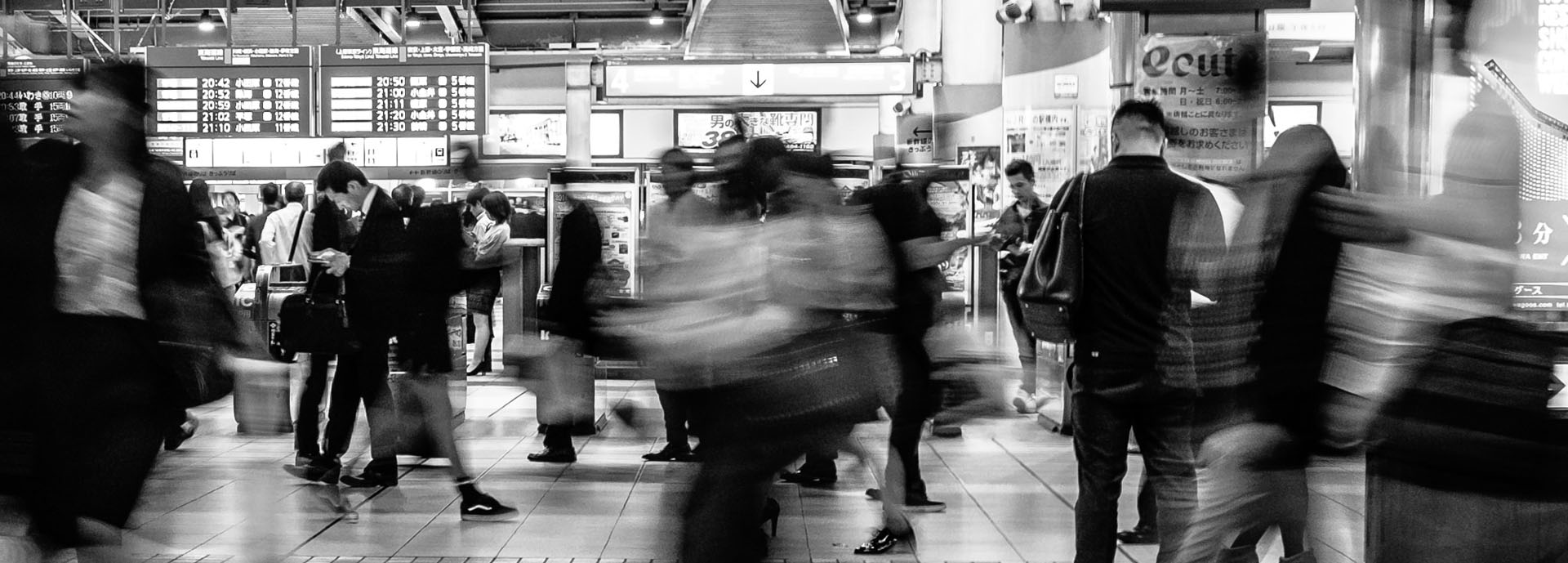 black and white photo of crowd