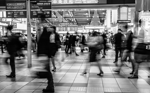 people in subway station