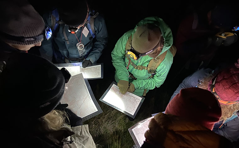 Students on an outdoor expedition