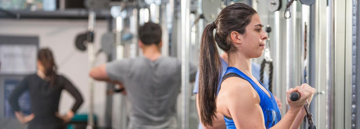 student in gym