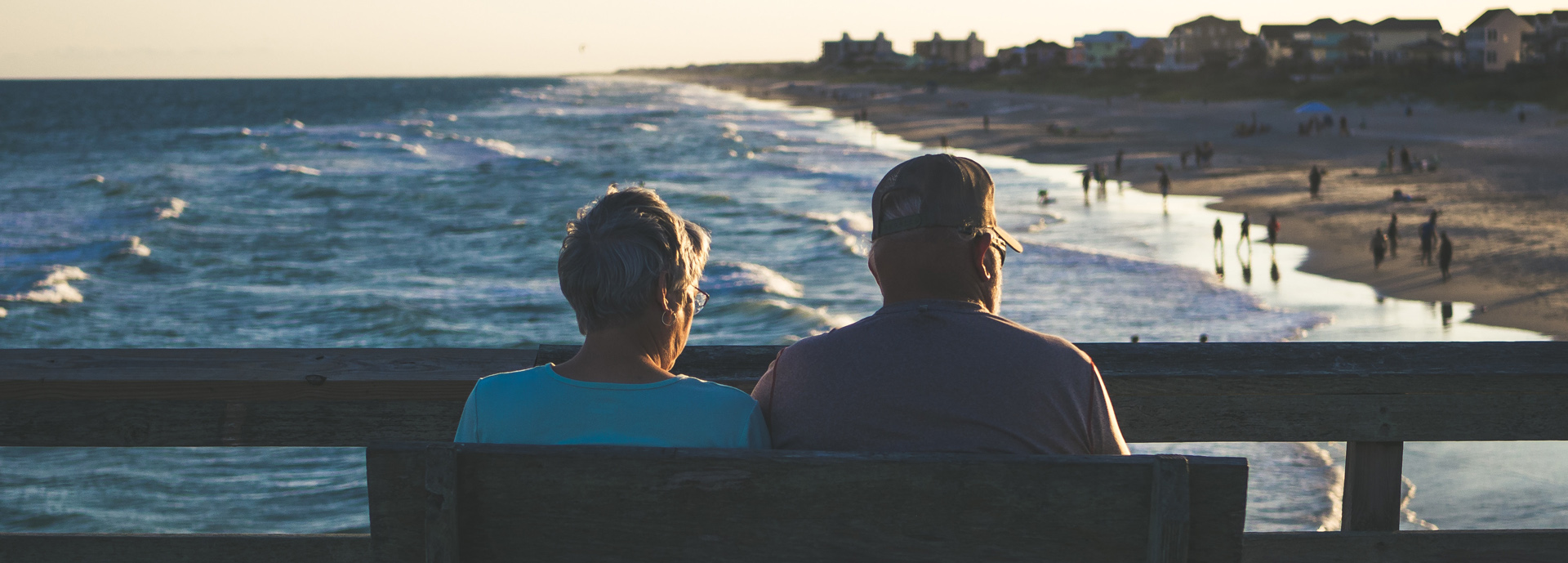 man and woman on bench