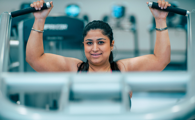 Woman exercising in gym